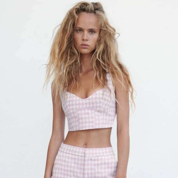 GINGHAM CROPPED TOP - Picture 4 of 10